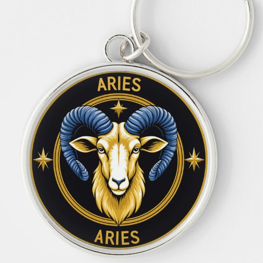 Golden Aries Zodiac Shield キーホルダー (正面)