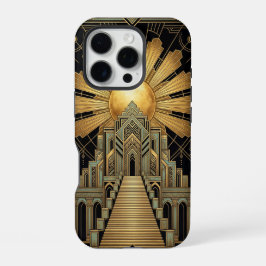 Golden Art Deco iPhone 16 Pro Case Proケース