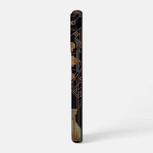 Golden Art Deco iPhone 16 Pro Case iPhoneケース (左側面)
