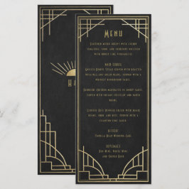 golden art deco wedding menu メニュー