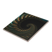 golden artistic Spiral Spin, modern fractal art タイル (側面)