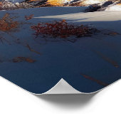 Golden Aspen Trees in the Snow by the River ポスター (角)