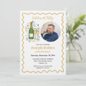 Golden at Fifty Party Photo 50th Birthday  招待状 (スタンド正面)