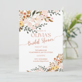 Golden Autumn Botanicals Bridal Shower Invitation 招待状 (スタンド正面)