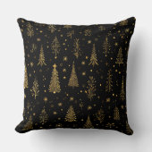 Golden Autumn Christmas Botanical Pattern (2) クッション (正面)