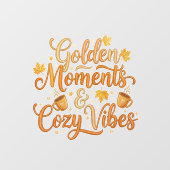 Golden Autumn Dreams Cozy Forest Scene ウィンドウサイン (シート)