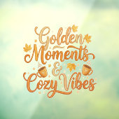 Golden Autumn Dreams Cozy Forest Scene ウィンドウサイン (シート3)