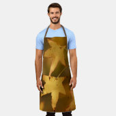Golden Autumn Leaves Christmas Gift エプロン (着用した状態)