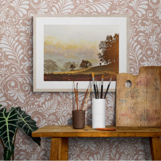 Golden Autumn Sunset at Bradgate フォトプリント