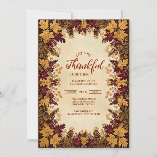 Golden Autumn Thanksgiving Celebration 招待状 (正面)