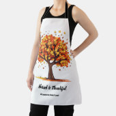 Golden Autumn Trees Happy Thanksgiving Greeting エプロン (インサイチュ)