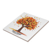 Golden Autumn Trees Happy Thanksgiving Greeting タイル (側面)