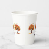 Golden Autumn Trees Happy Thanksgiving Greeting 紙コップ (右)