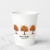 Golden Autumn Trees Happy Thanksgiving Greeting 紙コップ (正面)