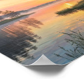 Golden Awakening: A Misty Morning Sunrise Over the ポスター (角)