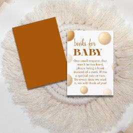 Golden Balloon Books for Baby Neutral Shower エンクロージャーカード