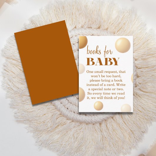 Golden Balloon Books for Baby Neutral Shower エンクロージャーカード