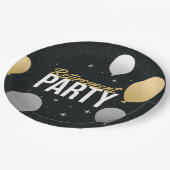 Golden Balloon Send‑Off Plate ペーパープレート (アングル)