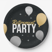 Golden Balloon Send‑Off Plate ペーパープレート (正面)