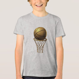 Golden Basketball & Hoop Design トライブレンドＴシャツ