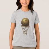 Golden Basketball & Hoop Design トライブレンドＴシャツ (正面)