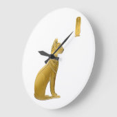 Golden Bastet – エジプトの猫の保護女神 ラージ壁時計 (傾斜)