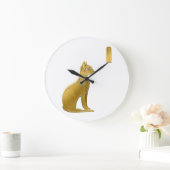 Golden Bastet – エジプトの猫の保護女神 ラージ壁時計 (ホーム)