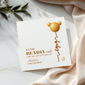 Golden Bear Balloon Neutral Bearly Wait Baby スタンダードカクテルナプキン