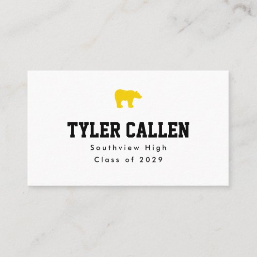 Golden Bear Varsity Graduation Name 名刺 (正面)