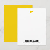 Golden Bear Varsity Notecard with Yellow Backer 招待状 (正面/裏面)