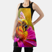 Golden Bee Flower Magic Light Design エプロン (インサイチュ)