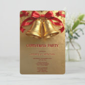 Golden Bells Christmas Holiday Party Invitation 招待状 (スタンド正面)