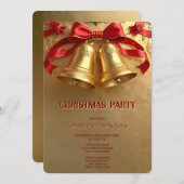 Golden Bells Christmas Holiday Party Invitation 招待状 (正面/裏面)
