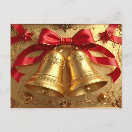 Golden Bells Holiday Postcard ポストカード