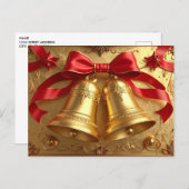 Golden Bells Holiday Postcard ポストカード (正面/裏面)