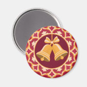 Golden Bells in a Circular Frame マグネット (正面/裏面)