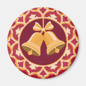 Golden Bells in a Circular Frame マグネット (正面)