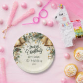 Golden Bells Rustic Christmas ペーパープレート (パーティー)