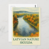 Golden Bend – Autumn in Sigulda ポストカード (正面/裏面)