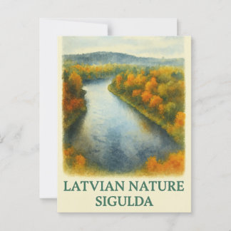 Golden Bend – Autumn in Sigulda ポストカード