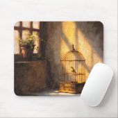 Golden Birdcage Sunlight Window Mousepad マウスパッド (マウス)
