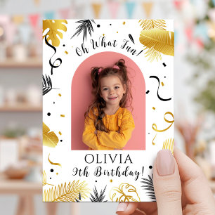 Golden Birthday Party for Girl 招待状