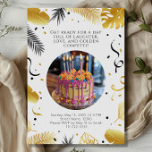 Golden Birthday Party for Girl 招待状