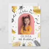 Golden Birthday Party for Girl 招待状 (正面)