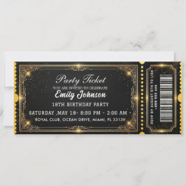 Golden Birthday Party Ticket Invitation 2026 招待状