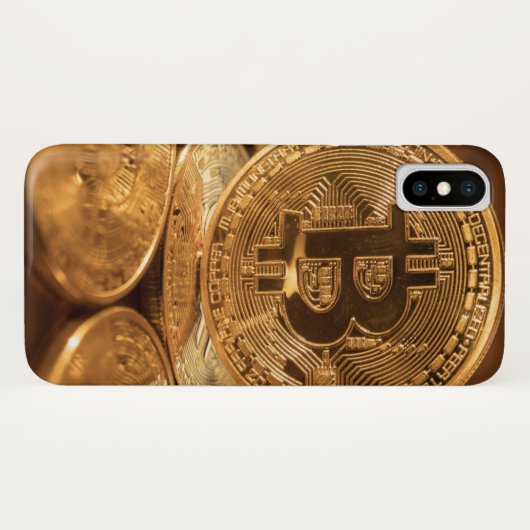 Golden Bitcoin cryptocurrency phone cover Case-Mate iPhoneケース (裏面(横))