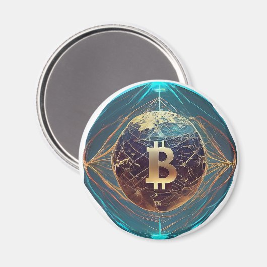 Golden Bitcoin Revolution Symbol マグネット (正面/裏面)