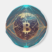 Golden Bitcoin Revolution Symbol  マグネット (正面)