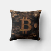 Golden Bitcoin Symbol Cryptocurrency Design クッション (裏面)