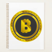 Golden Bitcoin Symbol Digital Currency プランナー手帳 (正面)